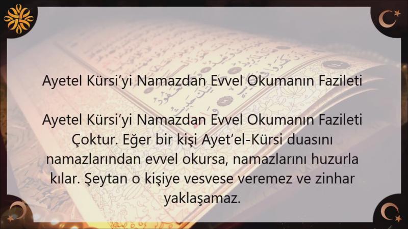 Ayetel Kürsi Fazileti