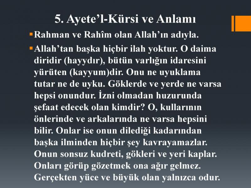 Ayetel Kürsi Oku Ayetel Kürsi Oku